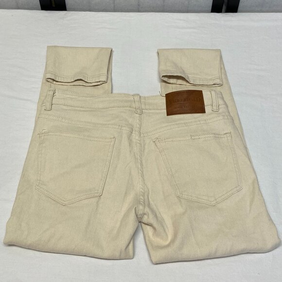 Freehold Mid Rise Cream Distressed Skinny Denim Jeans NWOT 30 Zip Pocket Stretch - Picture 9 of 14